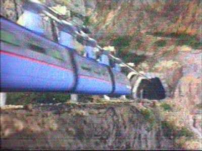 The train enters the tunnel
