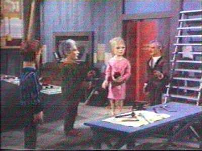 Roache, Godber, Penelope and Jeremy in the secret tunnel base